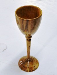 Turned wooden goblet