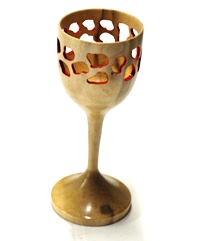 Turned wooden goblet