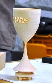 Thin walled pierced  goblet