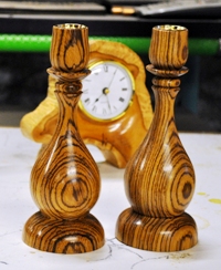 Zebrano candlesticks