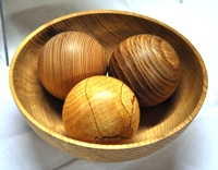 Three turned spheres