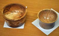 Turned wooden bowls