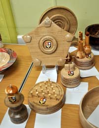 Turned wooden school trophies