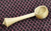 Turned wooden salt spoon