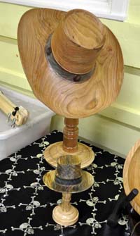 Turned wooden hats