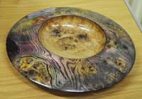 Turned and coloured dish