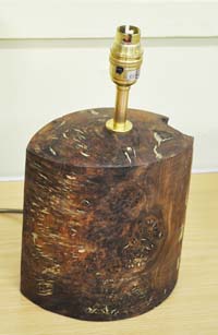 Turned wooden lampstand