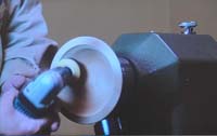 Sanding a bowl
