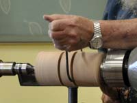 Turning using sizing calipers