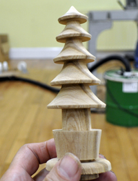 Wooden Christmas tree ornament