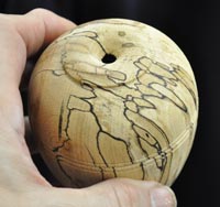 Turned wooden hollow vase