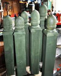 Acorn post finials