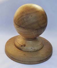 Oak sphere summerhouse finial