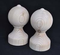 Pair of spherical shed finials