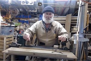 John Boyne Aitken, the Bowler Hatted Turner, demonstrates making a darning mushroom for Ryedale Woodturners John Boyne-Aitken