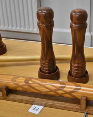 Celtic knot log and salt and pepper mills