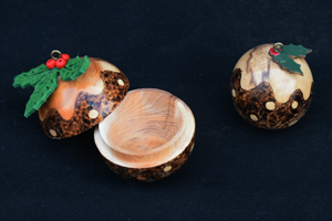 Christmas pudding turned decoration