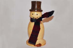 Wooden snowman ornament