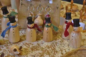 Hand made wooden snowmen