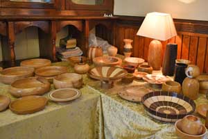 Turned wooden bowls