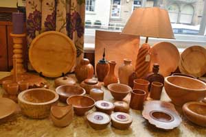 Turned wooden bowls
