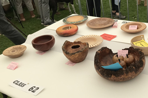 Turned wooden bowls