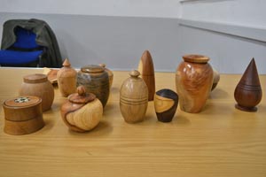 Turned wooden boxes