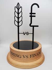 wooden plinth golf trophy