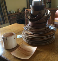 turned wooden bowls