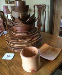 turned wooden bowls
