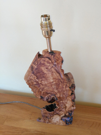 Natural wood table lamp