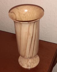 Turned wooden vase