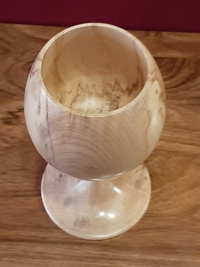 hand crafted wooden goblet