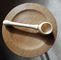 hand turned dish and spoon