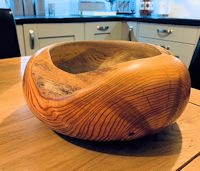 Stained wooden bowl