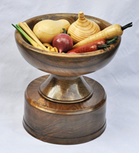 hand turned wooden vegetables